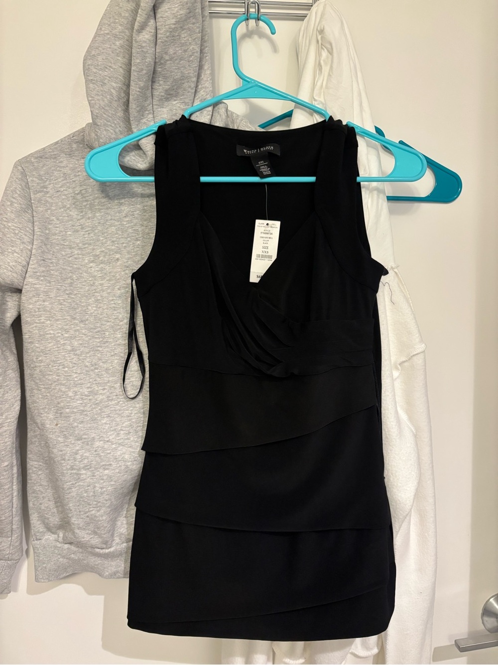 White House Black Market - Black Sleeveless Ruffled Blouse